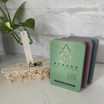 Paper Incense Bundle of 3 tins, each with 48 paper incense strips and unique, natural scent. Elevate meditation and intention-setting rituals. Clean burn, 100% natural.